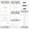elegant greenery wedding invitation suite